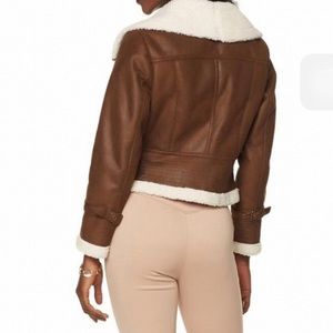 New Serena Williams Faux-Leather Aviator jacket.